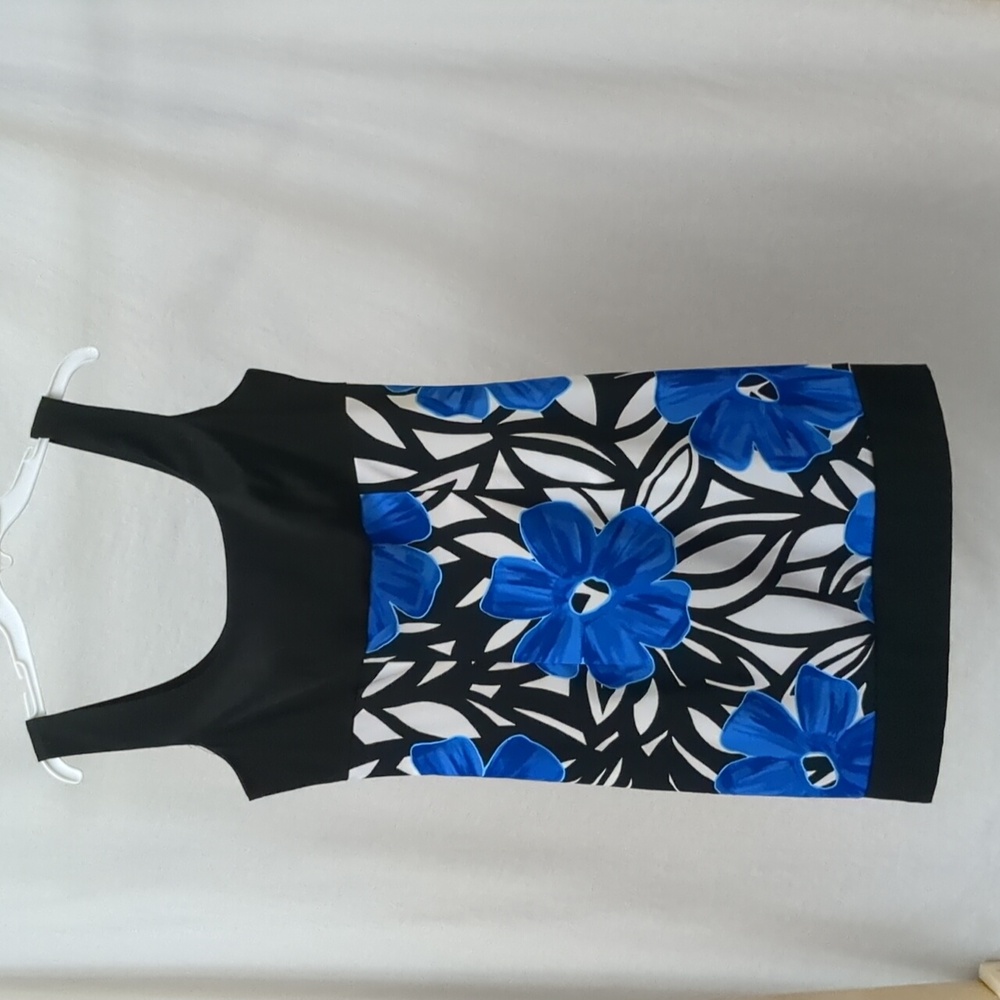 Dress Barn Sleeveless Blue Floral Dress Size 10